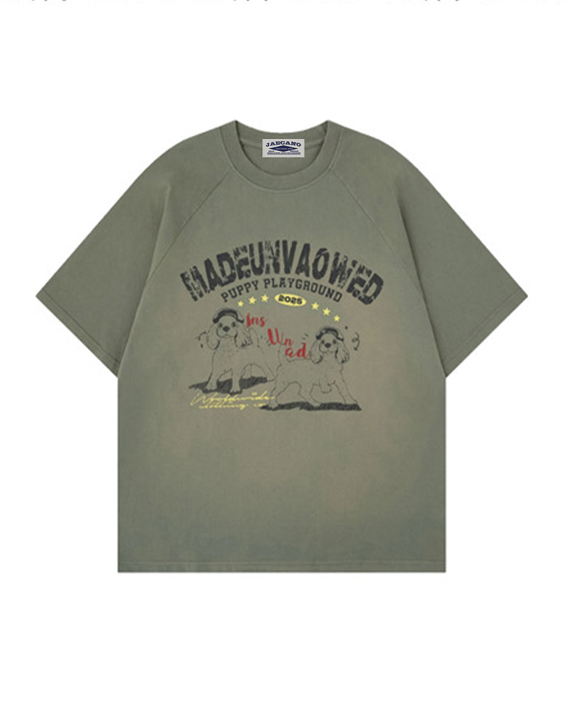 빈티지 라운드넥 반팔 티셔츠