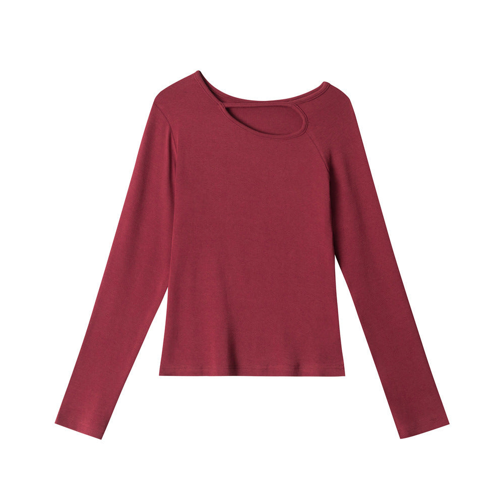 Openwork casual long-sleeved top (long sleeves)