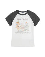 Retro contrast short sleeves