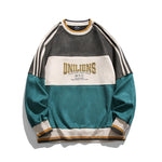 美式復古撞色拼接圓領衛衣