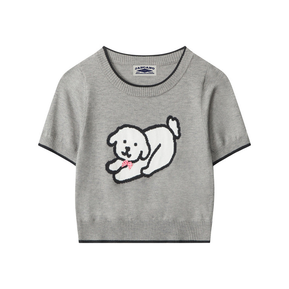 Puppy short sleeve crew neck