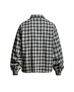 愛心刺綉格紋長袖襯衫