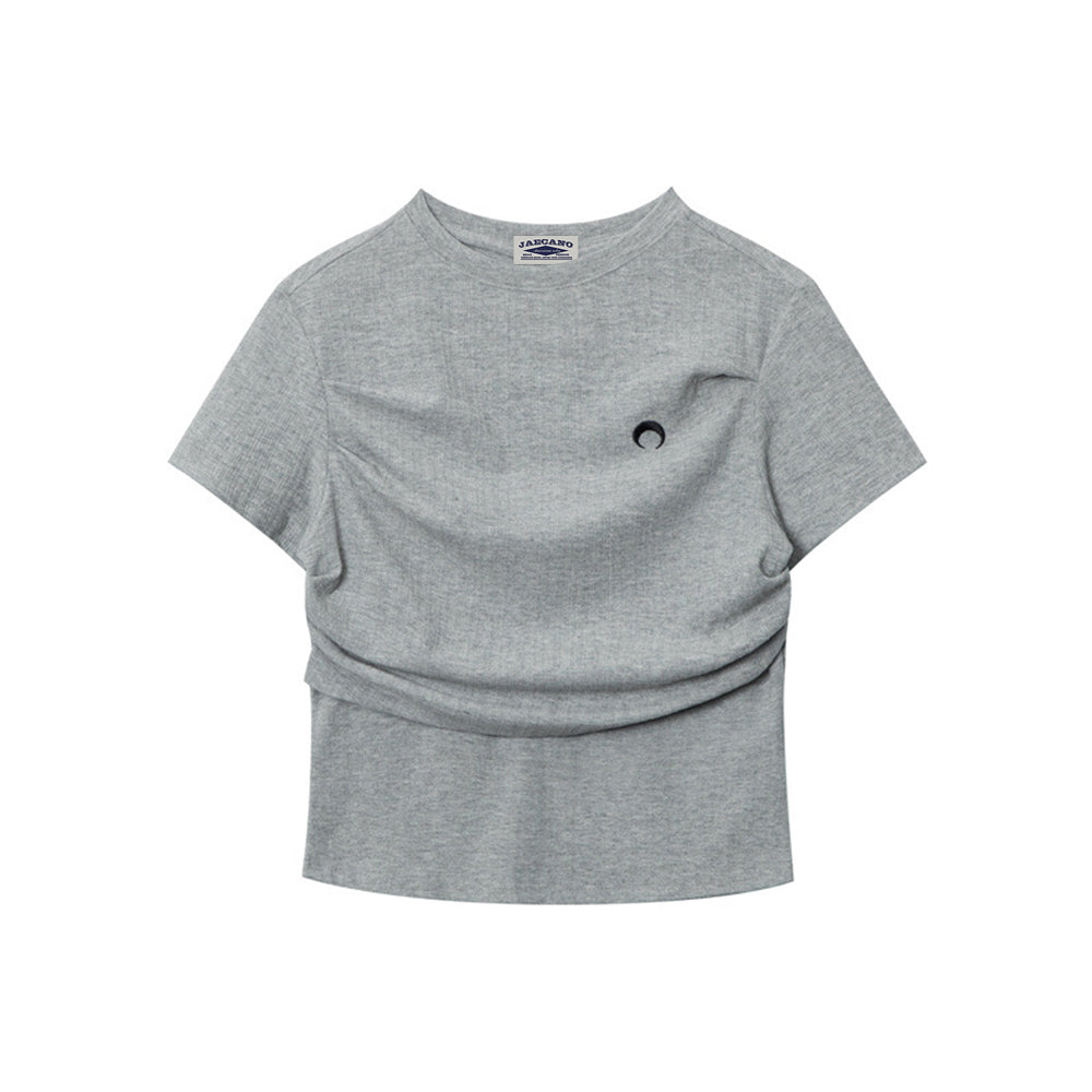 American retro solid color all-match short sleeves (women's)