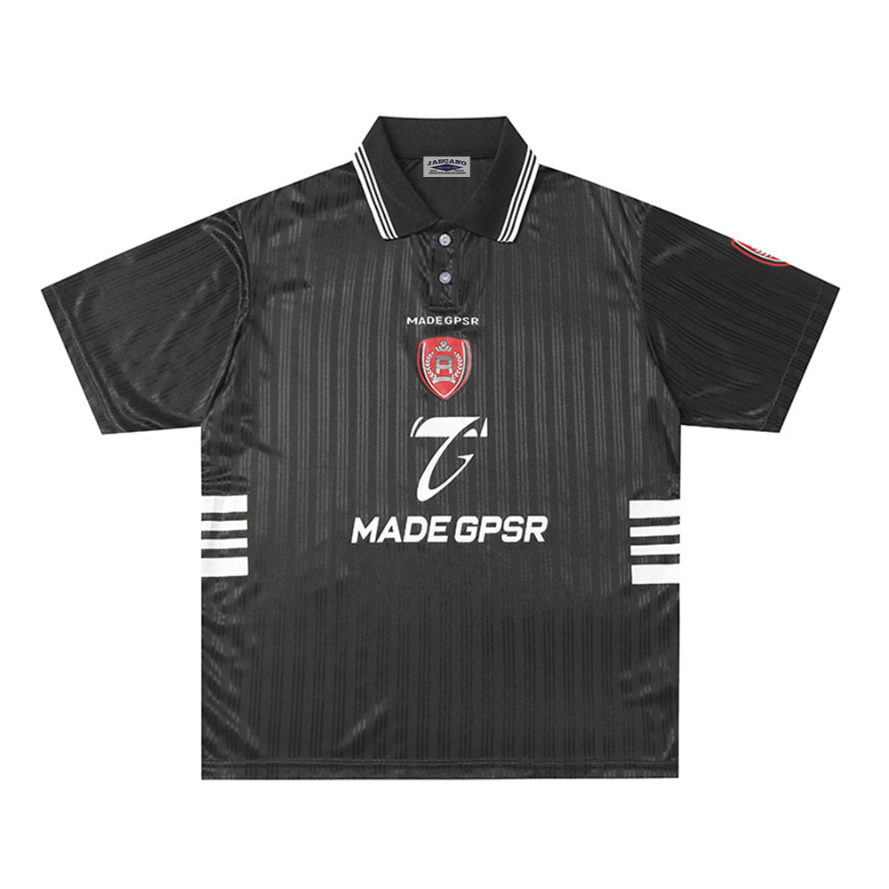 레트로 콘트라스트 캐주얼 반팔