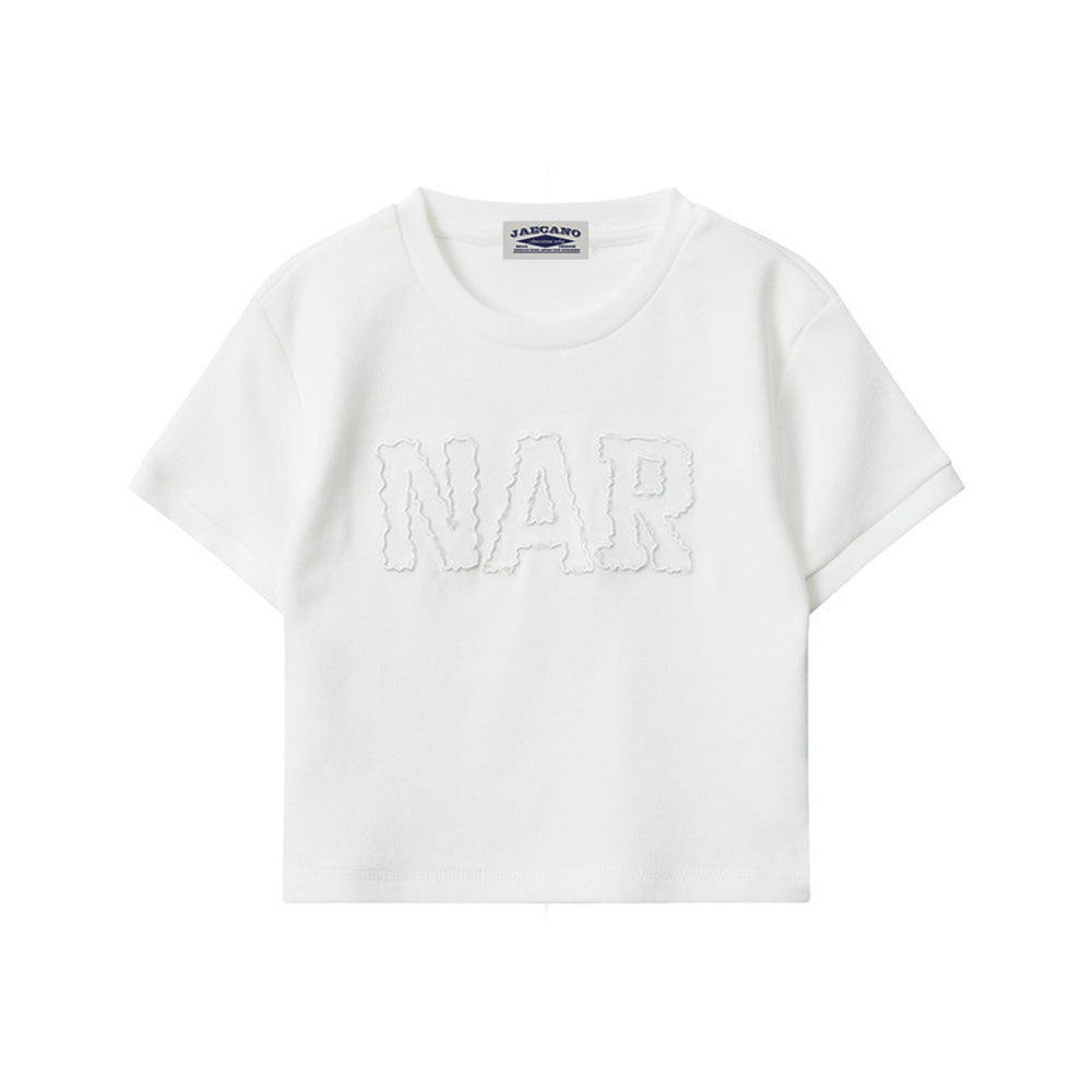 Letter embroidered short sleeves