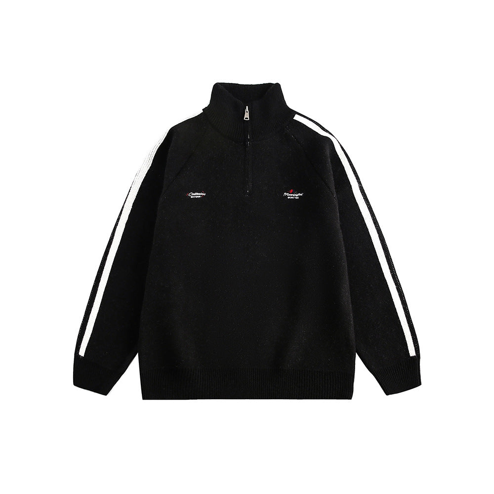 復古運動風立領毛衣