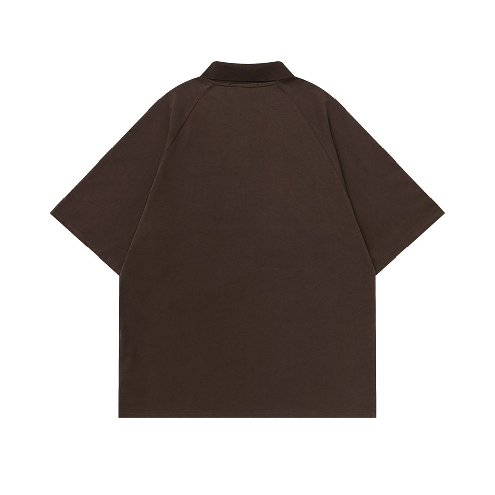 문자 자수 짧은 소매