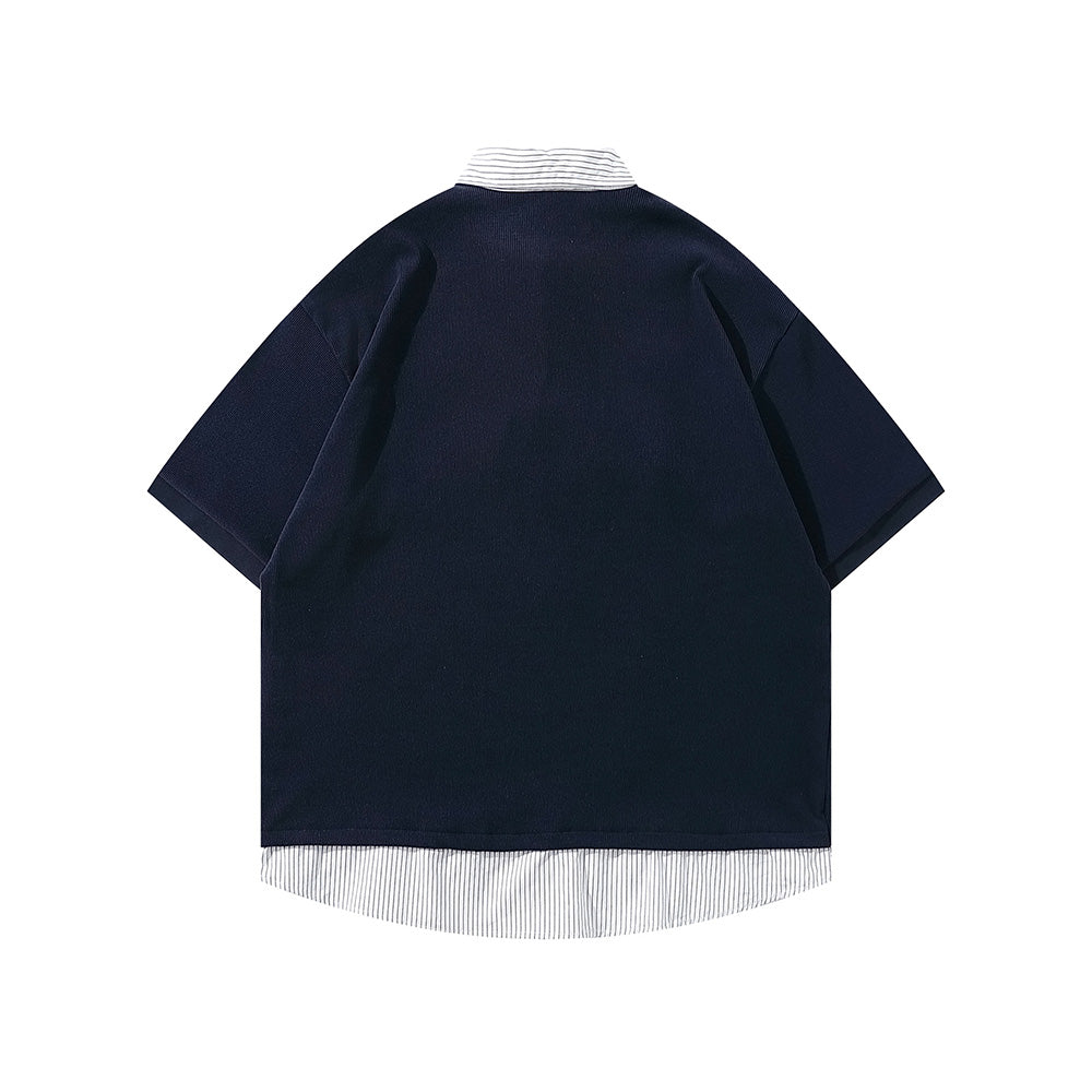 假兩件翻領短袖