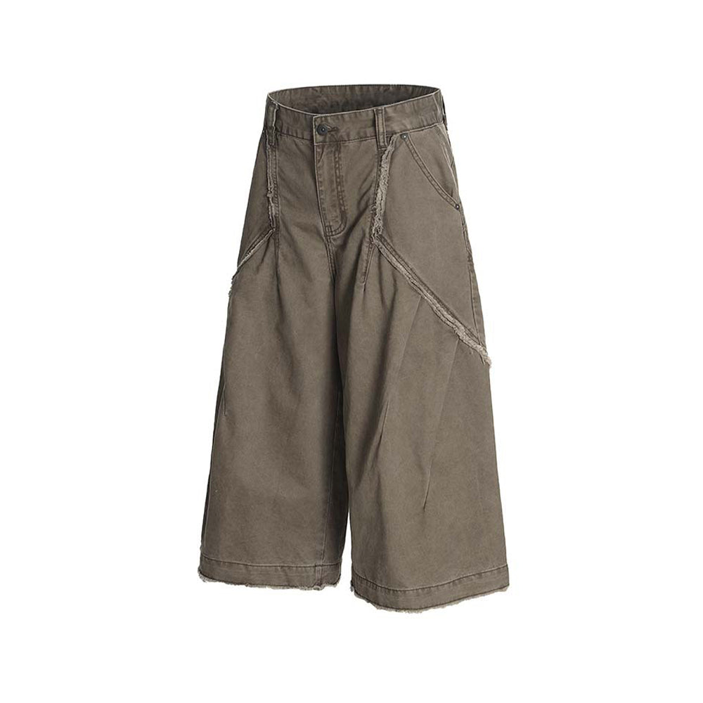 Panelled cargo cropped trousers