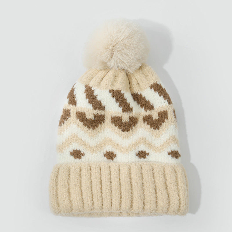 復古拼色保暖護耳帽