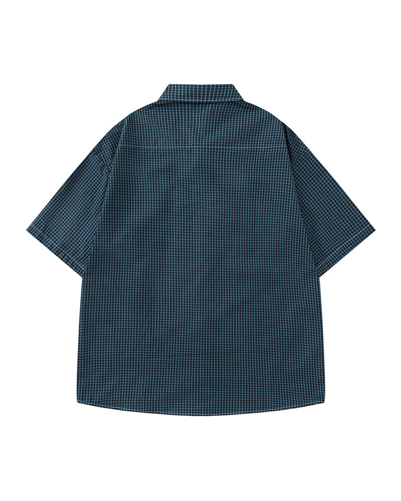 Simple plaid short-sleeved shirt