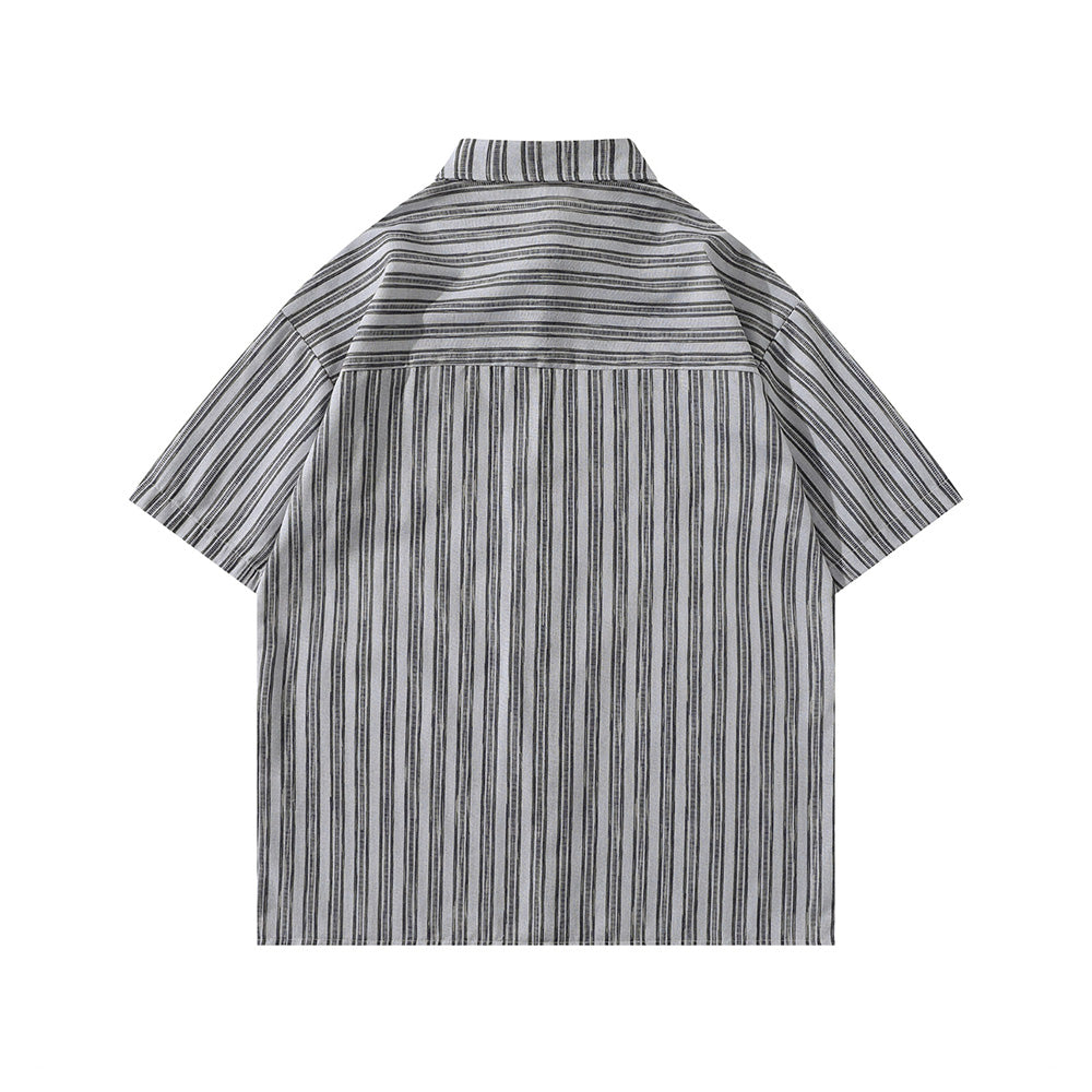 Striped short-sleeved shirt