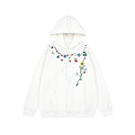 Floral embroidered sweatshirt hoodie