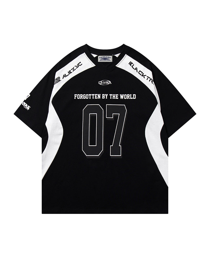 Sports style patchwork short sleeves