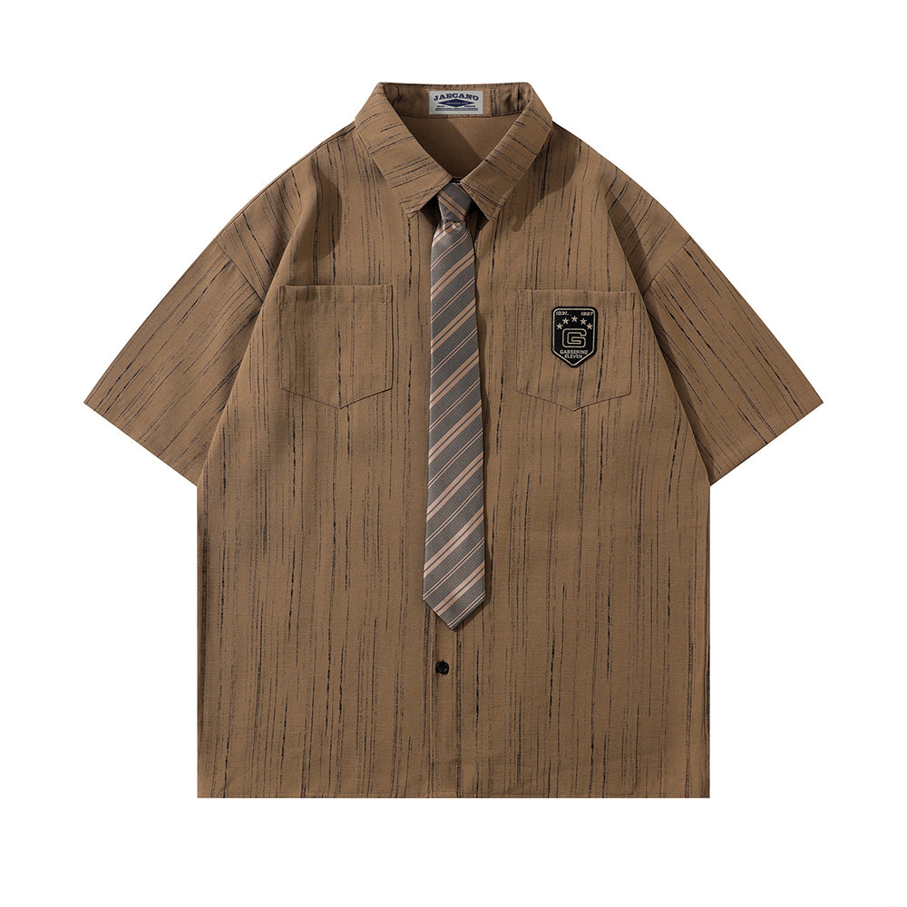 Vintage Striped Short Sleeve Shirt