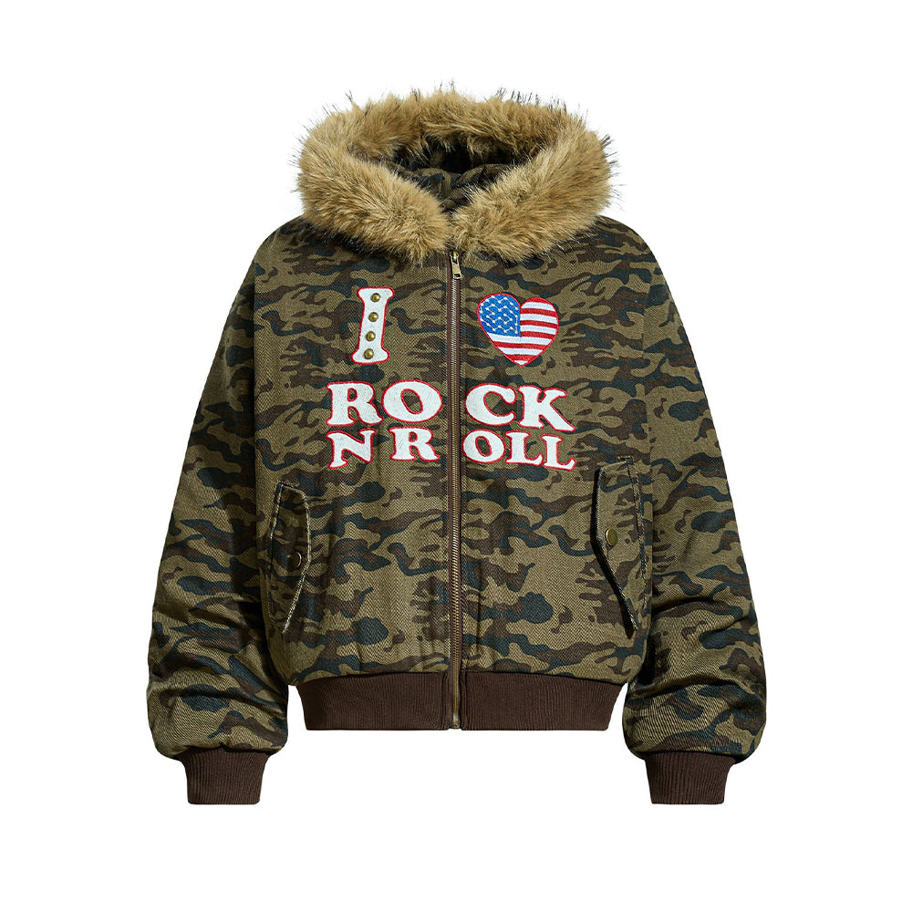 Retro letter thick coat