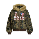 Retro letter thick coat