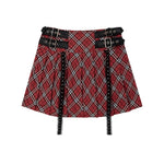 retro patchwork plaid skirt