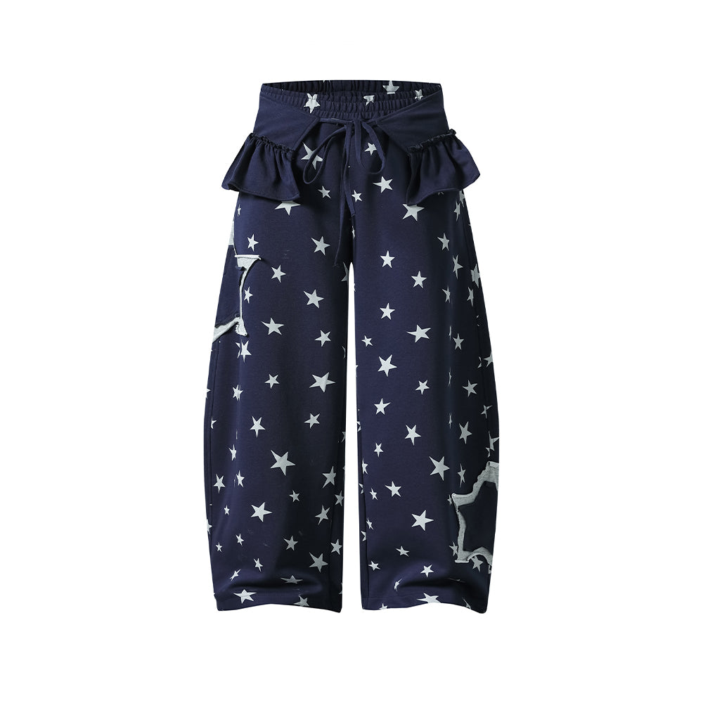 拼接撞色休閑褲