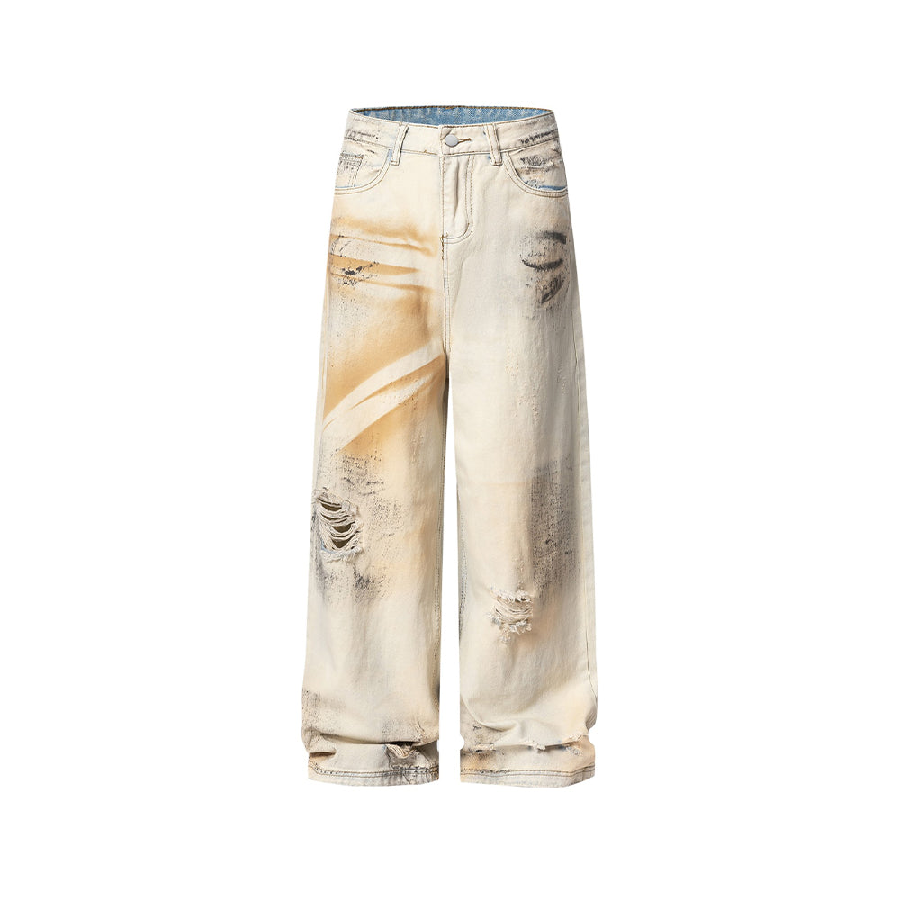 復古寬鬆牛仔長褲