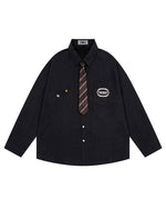 Casual Embroidered Long-Sleeved Shirt