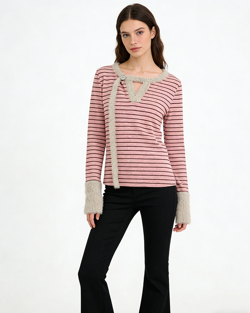 줄무늬 긴팔 셔츠