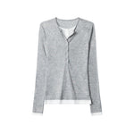 Preppy style fake two-piece top (women's style)