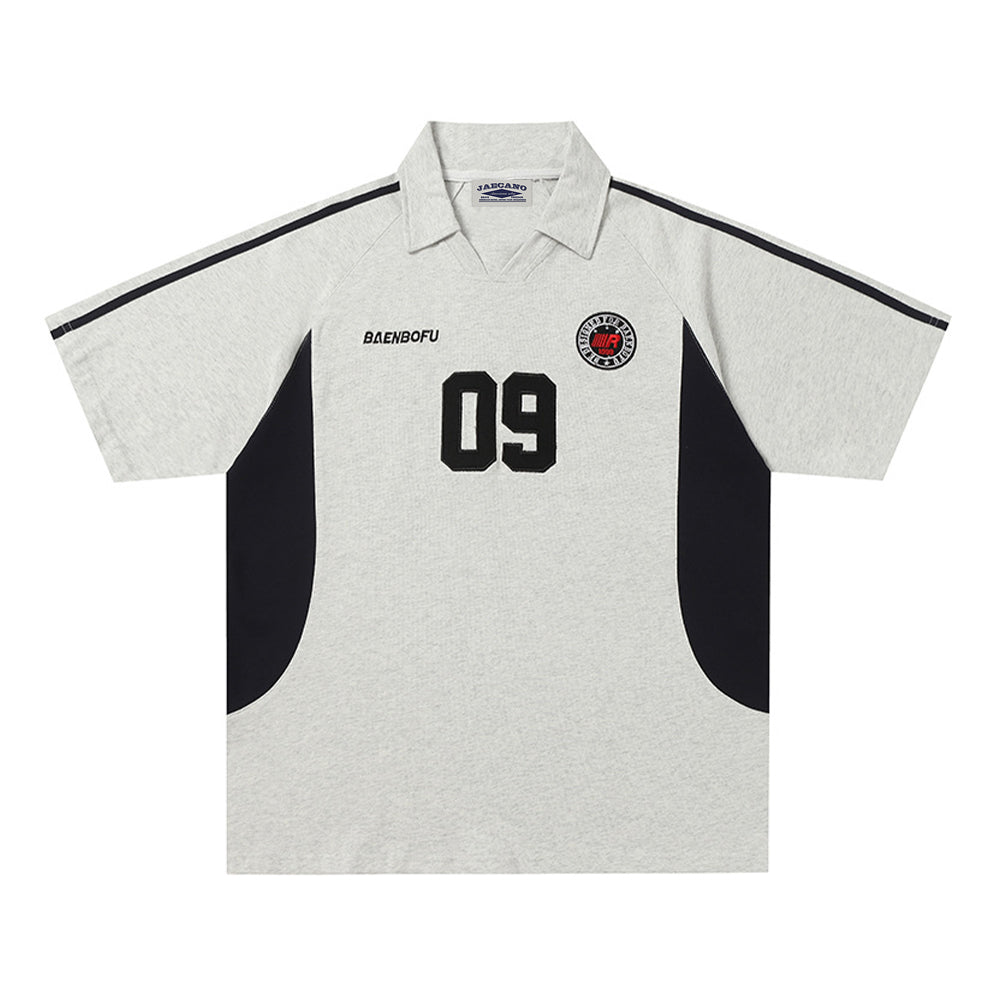 Contrast color loose short sleeves