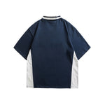 Contrast color stitching polo short sleeves