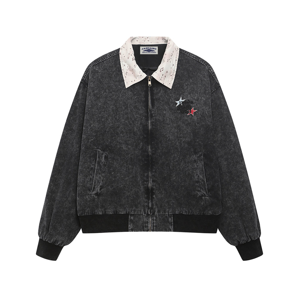 embroidered contrast jacket