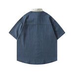 Retro contrast short-sleeved shirt