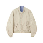 Casual stand-up collar plaid color-blocked baseball jacket