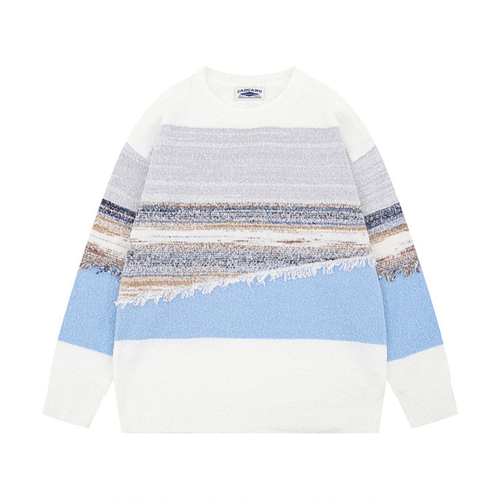 patchwork contrast color sweater