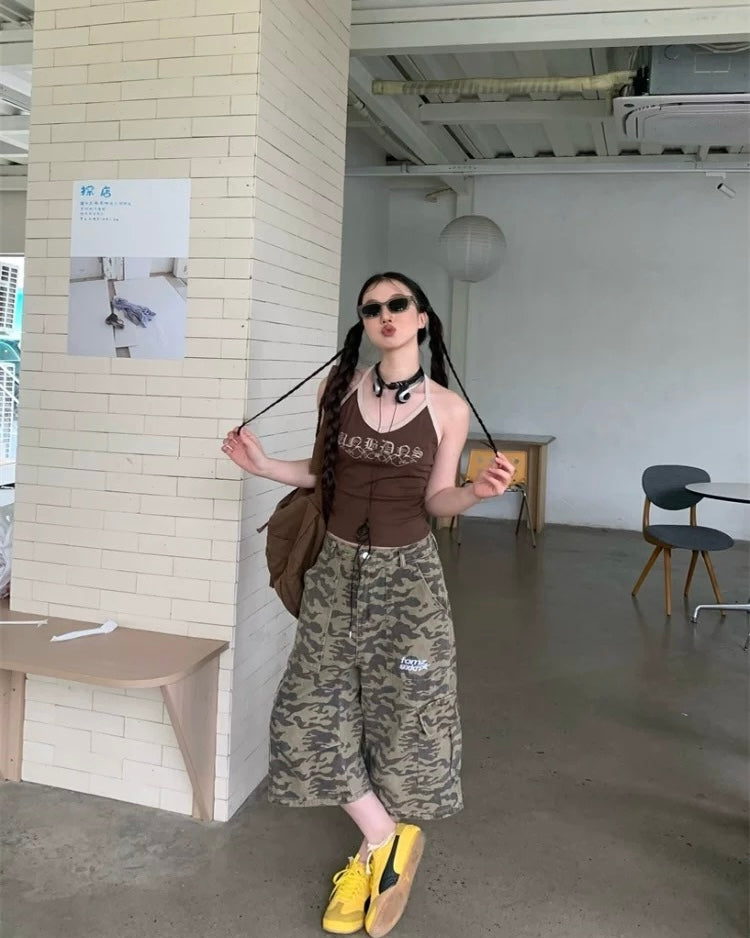 Retro simple casual shorts