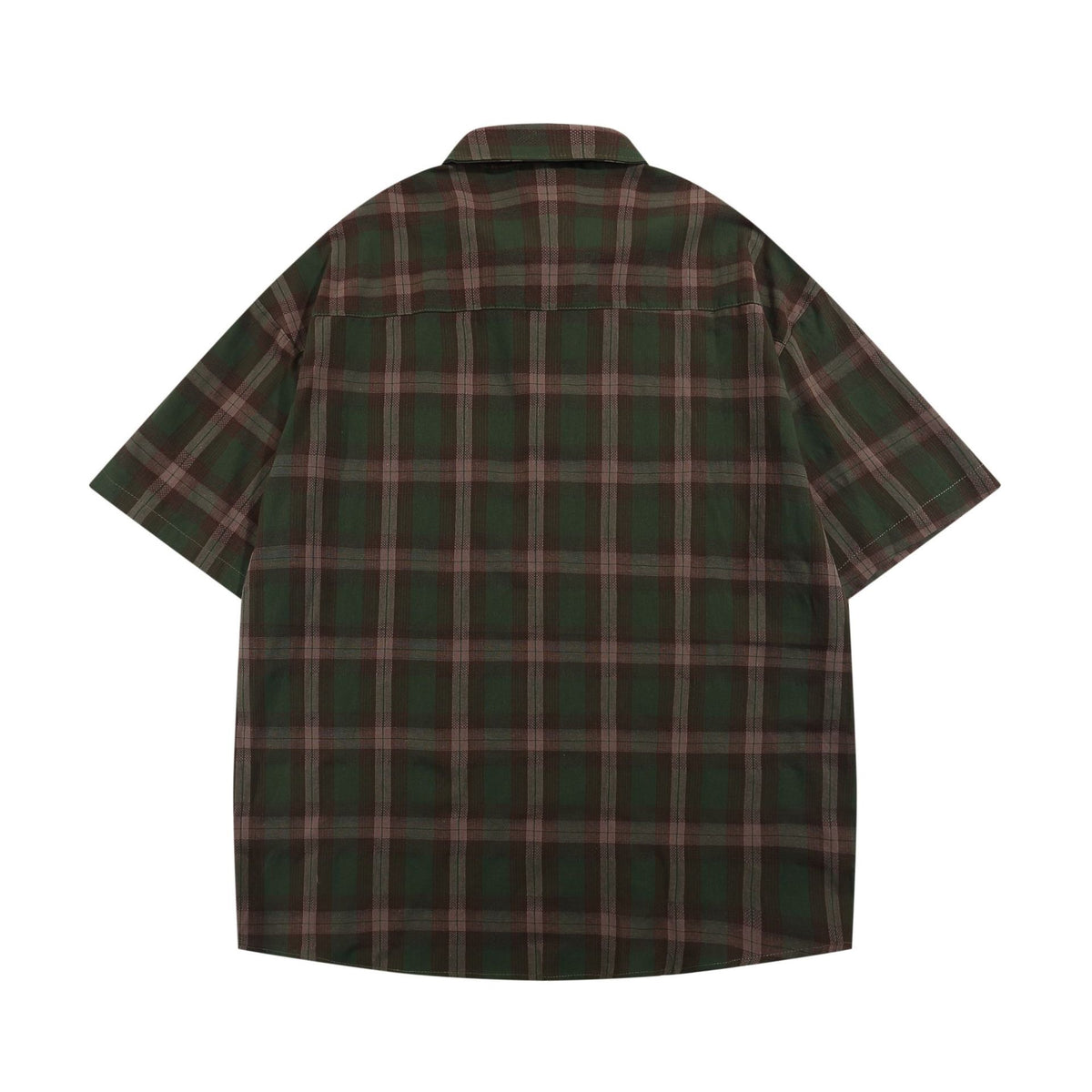 American retro plaid short-sleeved shirt