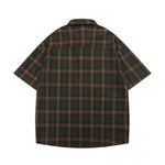 American retro plaid short-sleeved shirt