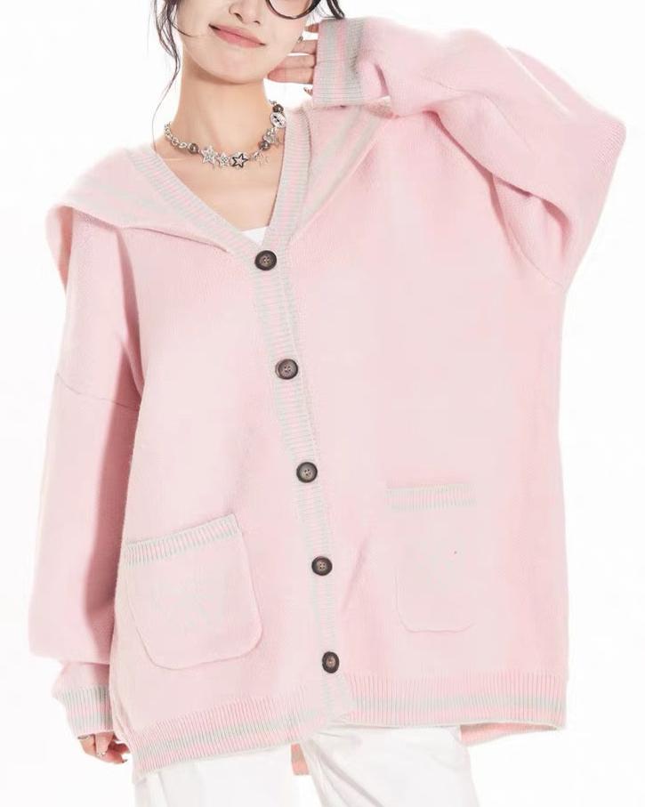 復古拼色針織毛衣