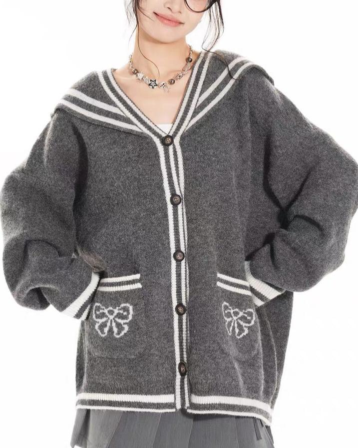 復古拼色針織毛衣