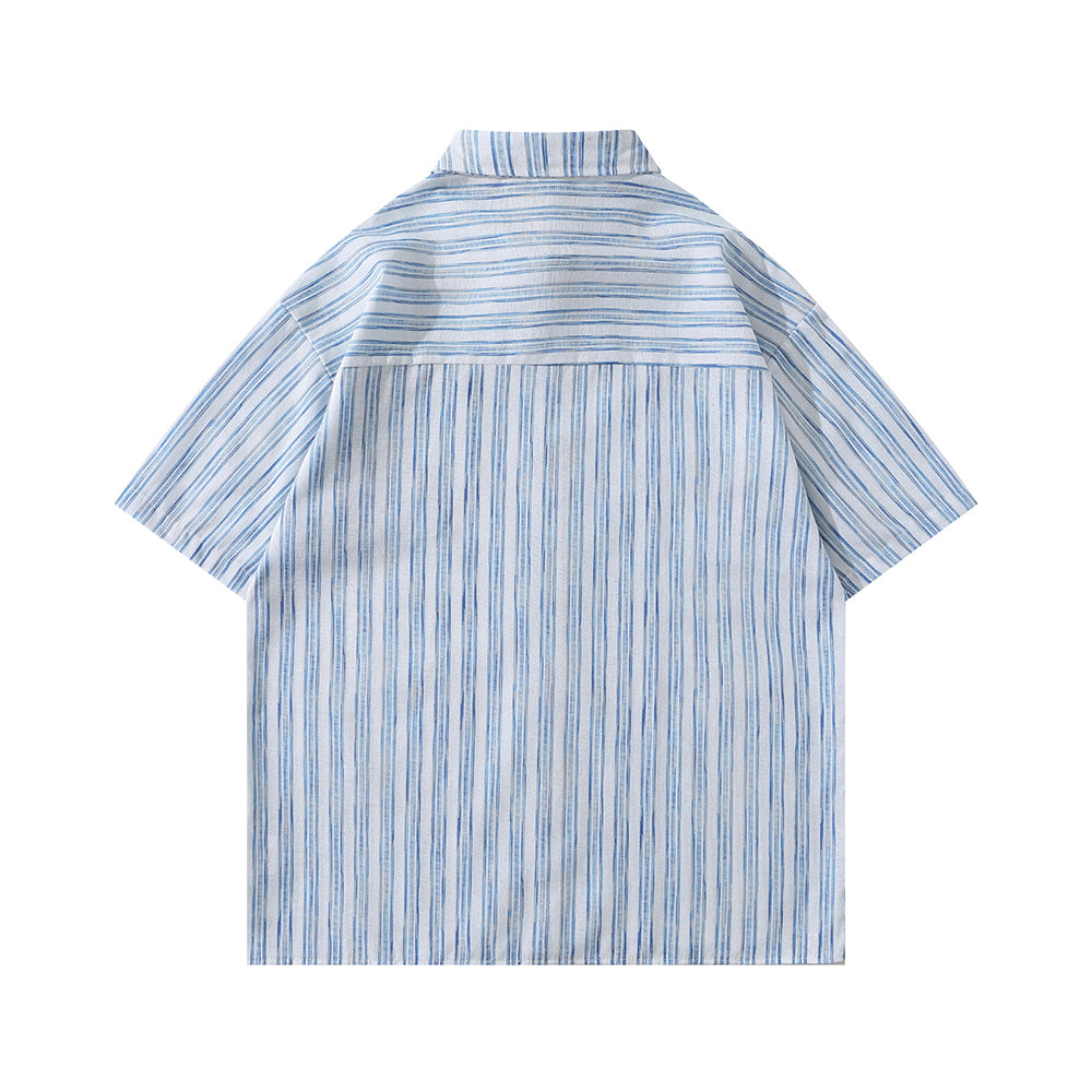 Striped Tie Short Sleeve Shirt