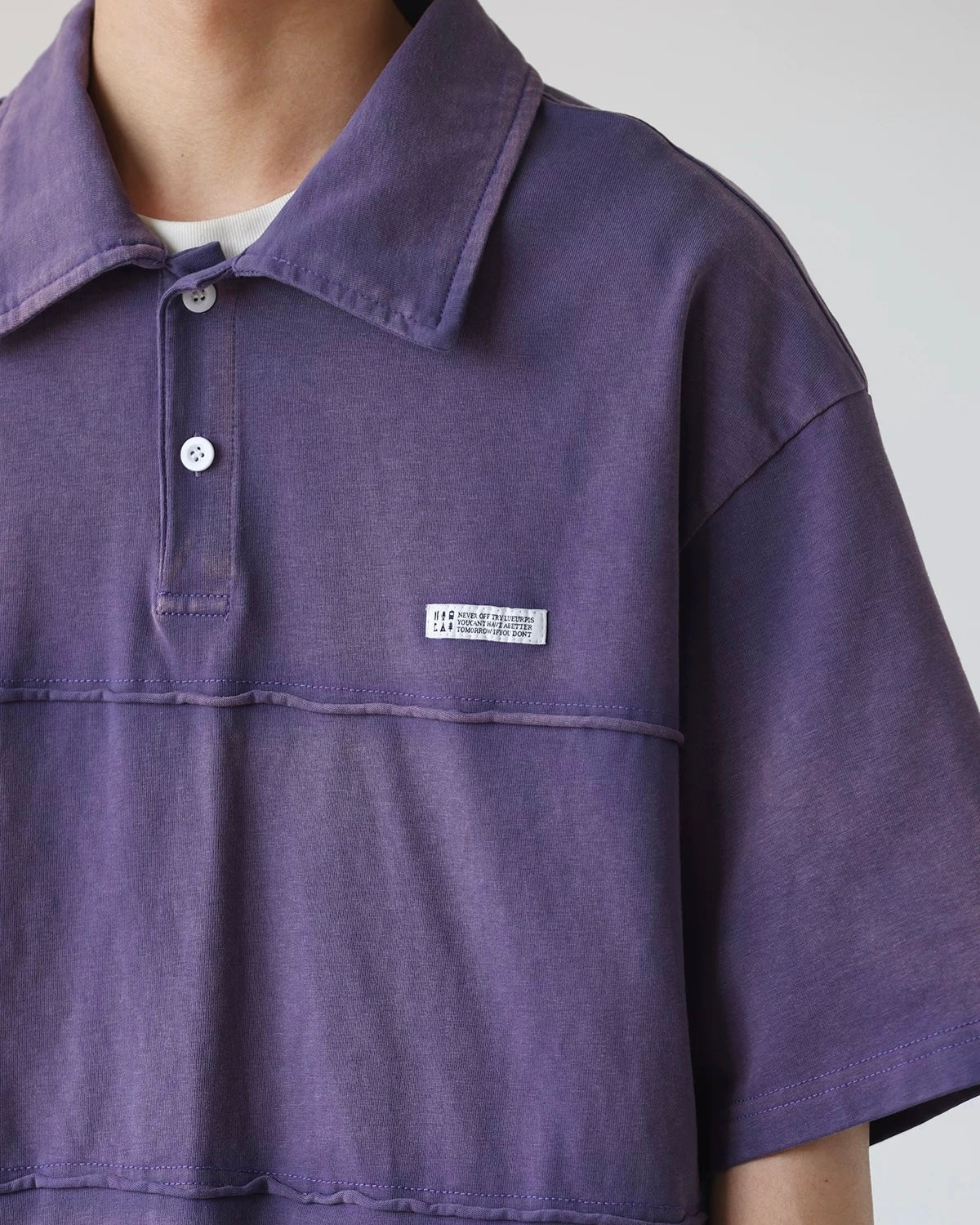 Stitched washed polo short sleeves