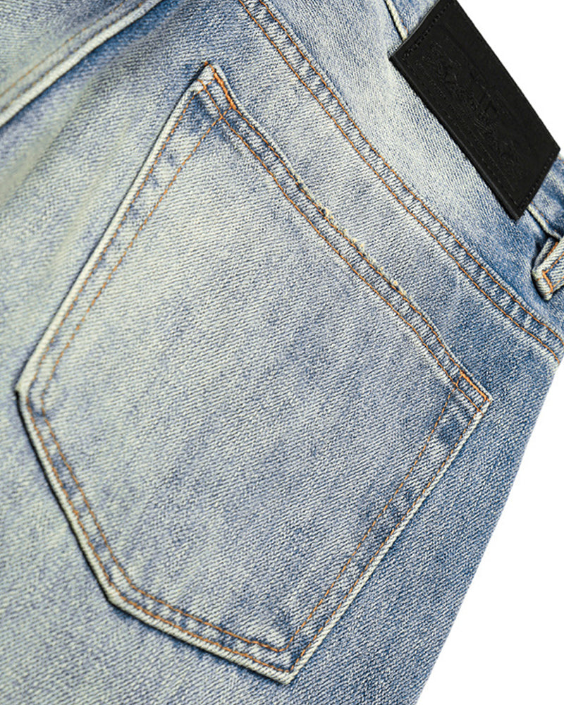 Retro washed denim jeans