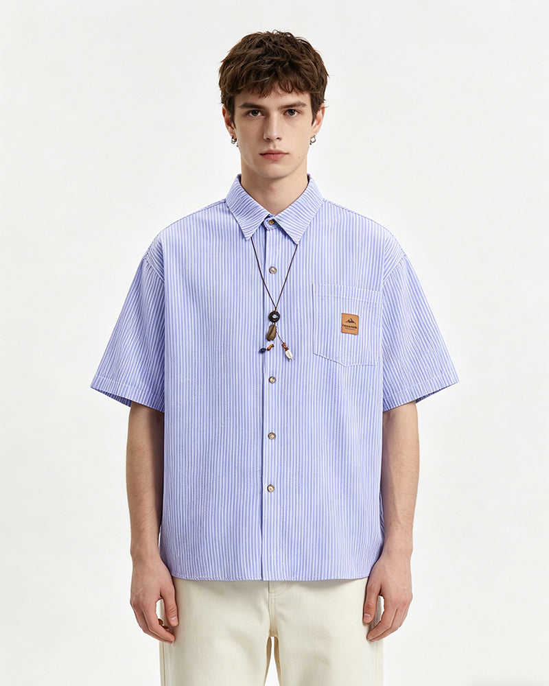 striped short-sleeved shirt