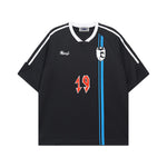 Retro striped contrast short sleeves