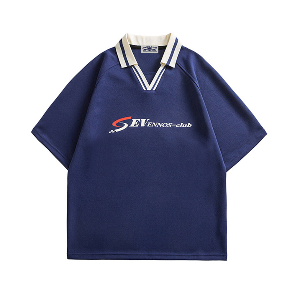 Contrast color polo short sleeve