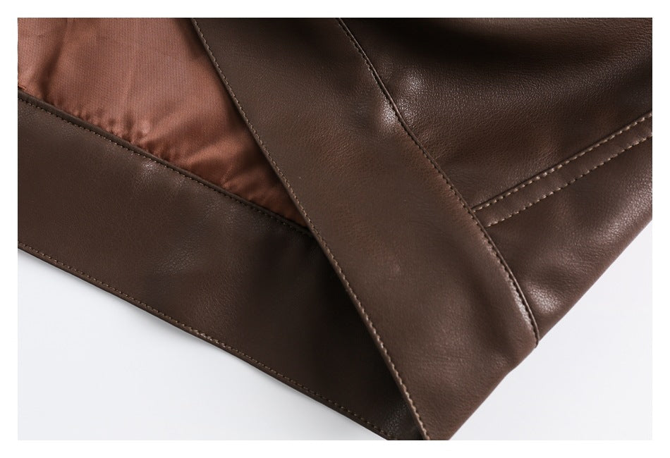 Retro motorcycle leather jacket