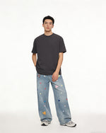 Embroidered Distressed Jeans