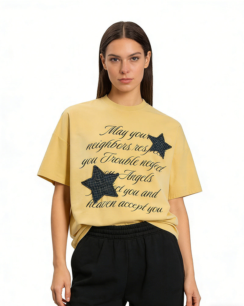 星星貼布情侶短袖