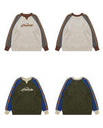 復古撞色拼接毛衣