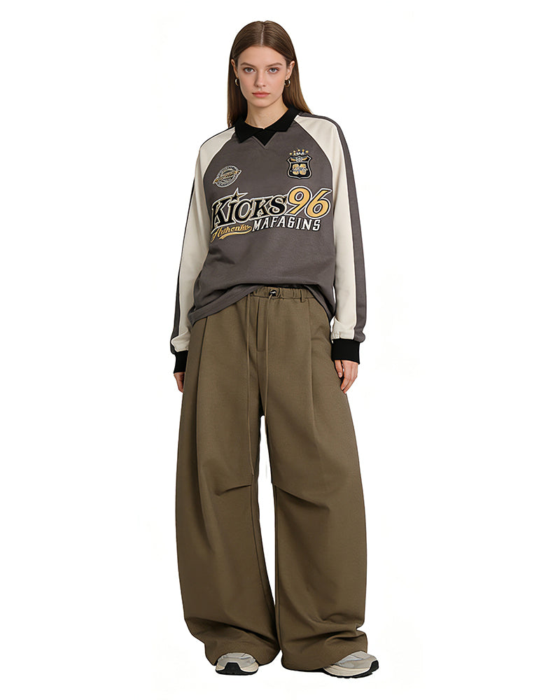 넉넉한 핏의 캐주얼 와이드 팬츠