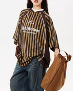 Striped casual short sleeves